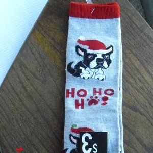 JCPenney Christmas Knee High Sock with Dogs